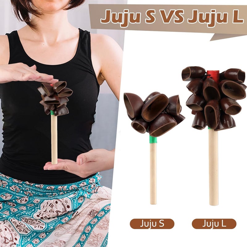 GOGHOST Large African Natural Shaker Cacho Seed Pod Rattle Handmade Percussion Gifts Peruvian Musical Instrument - Nature Sounds for Meditation, ASMR, Sound Therapy, Yoga (Juju-1 Pack) - Image 3